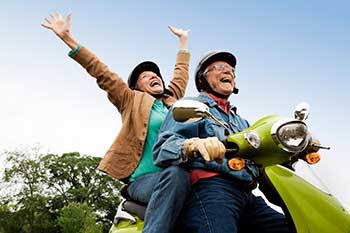 couple on a scooter
