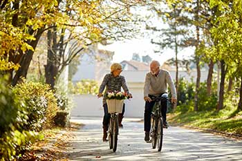 couple riding a bike